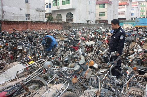 寧化500輛報廢摩托車被拆解銷毀