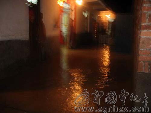 夜降暴雨  水淹民居