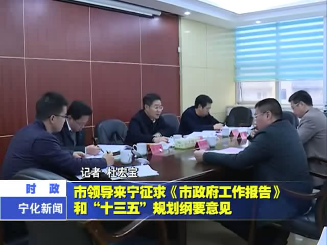 市領導來寧征求《市政府工作報告》和“十三五”規劃綱要意見