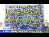 縣政府公布縣直部門行政權力清單