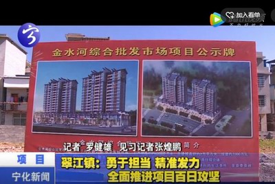 翠江鎮(zhèn)：勇于擔當 精準發(fā)力 全面推進項目百日攻堅