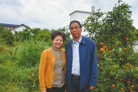 范敬超與丁蓉在橘園里。