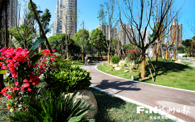 福州五四北居民樂享綠色生態(tài)福利 公園建在家門口