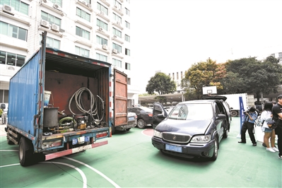 警方繳獲的作案車輛。