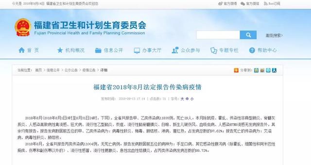 福建發布最新傳染病疫情！這些病要當心！