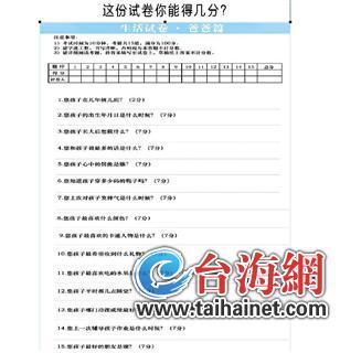 廈50名爸爸參加期末考試 平均66.8分最低只得了7分