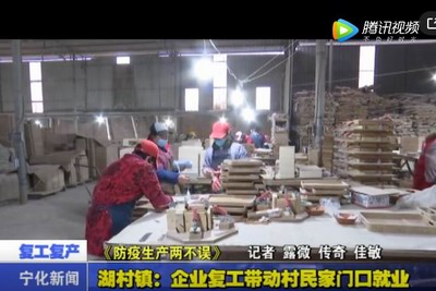 湖村鎮：企業復工帶動村民家門口就業